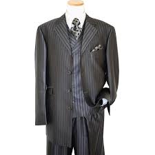 Harvey specter's casual clothing isn't seen often, but is epic. Steve Harvey Collection Metallic Grey Shadow Stripes Super 120 S Merino Wool Vested Suit 349 90 Upscale Menswear Upscalemenswear Com