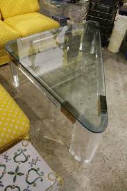 Or at least we got used to this shape for coffee tables. Charles Hollis Jones Lucite And Brass Triangle Coffee Or Cocktail Table For Sale At 1stdibs