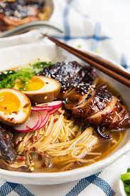 A Close Up Of The Bowl Of Homemade Chicken Ramen Showing The Shoyu Ramen Broth In 2021 Chicken Ramen Recipe Easy Ramen Homemade Ramen