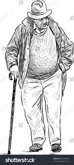 Old Man With A Cane Human Figure Sketches Man Sketch Man Illustration