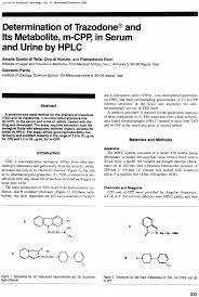 Its source is highly configurable and can generate executables of various specs. Pdf Determination Of Trazodone R And Its Metabolite M Cpp In Serum And Urine By Hplc