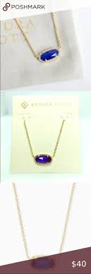 Kendra Scott Elisa Gold Necklace Cobalt Cat S Eye Womens Jewelry Necklace Gold Pendant Necklace Gold Necklace
