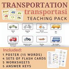 Indonesian Teaching Material Lote Lessonplan Idea Bahasa Indonesia Worksheet Transportation Kendaraan Tr Flashcards Teaching Packs Teaching Posters