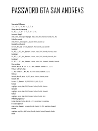 Help out other grand theft auto: Password Gta San Andreas