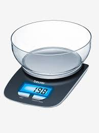 Etekcity food scale with bowl, timer, and temperature sensor. Buy Beurer Ks 25 Kitchen Scale With Bowl And Illuminated Display Black Silver Online At Best Prices Tata Cliq