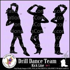 Drill Dance Team Silhouettes Set 5 With 3 Eps Svg Vinyl