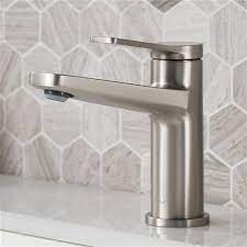 Faucets and handles are mounted individually to the sink or countertop without a deckplate in a widespread faucet. Kraus Indy Bathroom Faucet And Accessory Set 4 Pieces Stainless Steel Rona