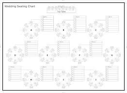 Free Printable Wedding Seating Chart Template 1896