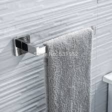 Bathroom Hand Towel Rack Single Rail Holder Chrome Sus 304 Wall Hanger Shelf M26