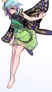 barefoot, butterfly wings, short sleeves, 1girl, solo - Anime R34