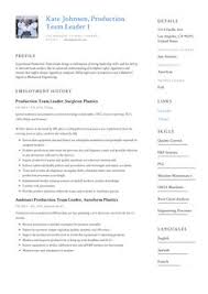 Cv example for team leader. 11 Production Team Leader Resume Examples Ideas Resume Examples Resume Team Leader