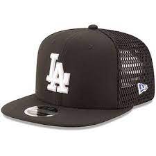 Men S Los Angeles Dodgers New Era Black Mesh Fresh 9fifty Adjustable Hat Dodger Hats Flat Bill Hats Dodgers