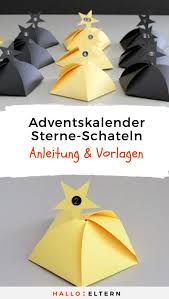 Adventskalender Sterne Bastelanleitung Fur Kleine Schachteln Adventkalender Adventskalender Basteln Vorlagen Adventskalender Kinder Basteln