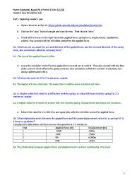 Forces virtual lab phet answer sheet : Kaminksi Kazan Pd 1 Deformation Mechanics Elasticity Physics