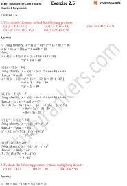 Grade 9 math practice questions. Ncert Solutions For Class 9 Maths Chapter 2 Polynomials Exercise 2 5
