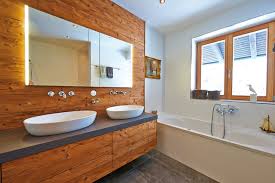 Rustikale badezimmer design holz waschbecken spiegel lampe idee. Rustikal Badezimmer Rustikal Badezimmer Munchen Houzz