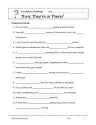 The kids need a bit more practice distinguishing between their, they're, there and its, it's. Their There They Re Worksheets Worksheets