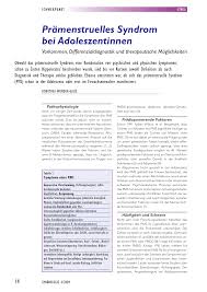 Symptoms include irritability, depression, crying, mood swings, and oversensitivity. Pramenstruelles Syndrom Bei Adoleszentinnen Rosenfluh Ch