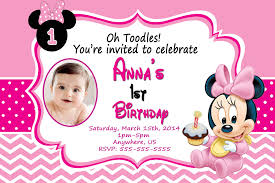This template is easy to customise and it is perfect for gathering a huge flock for your child's birthday. Party Express Invitations Birthday Invitation Card Template Minnie Mouse Birthday Invitations Minnie Mouse 1st Birthday