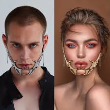 Fashion Gothic Mask Cyber Punk Silver for Men/Women