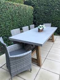 Veltis Outdoor Dining Setting 8 Seater Industrial Polished Cement Table Top