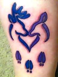 Deer themed designs are likely to be sized from medium to large since a relatively high level of detail is required to render the animal properly. Beautiful Deer Track Tattoo Idea