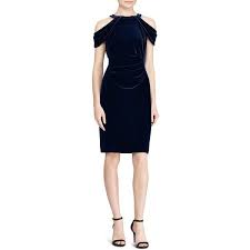Lauren Ralph Lauren Off The Shoulder Velvet Dress 150 Liked On Polyvore Featuring Dresses Navy Ralph L Velvet Dress Womens Dresses Velvet Cocktail Dress