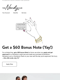 I'm looking into a nordstrom credit card in anticipation of their anniversary sale later this month. Nordstrom A 60 Bonus Note Yes Please Milled