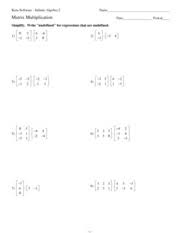 2021 kuta software llc algebra 2 answers : Matrix Multiplication Kuta Software Infinite Algebra 2 Name Matrix Multiplication Date Period Simplify Write Undefined For Expressions That Are Course Hero