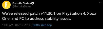Chapter 2, season 1 to stay up to date with the latest pc gaming guides, news, and reviews, follow pcgamesn on twitter and steam news hub. New V11 30 1 Fortnite Update Today Stability Fix Directx 12 Disabled Fortnite Patch Notes Fortnite Insider