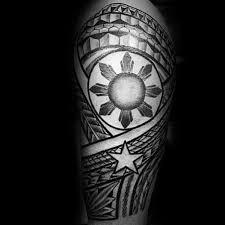 This is tattoo made in black on the fingers and hand extending to the wrist. Philippine Flag Tribal Tattoo Design Novocom Top