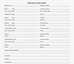 individual record sheet idea genealogy forms family