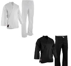 details about new proforce lightweight karate uniform gi pant white black w belt tae kwon do