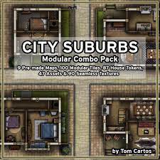 Digital goods for online tabletop gaming. City Suburbs Modular Combo Pack Maps Modular Tiles Tokens Base Textures And Assets Link To Free Sample In Comments Roll20