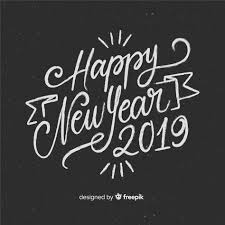 Download Happy New Year 2019 Black And White Background With Fancy Lettering For Free Happy New Year Calligraphy Happy New Year Vector Quotes About New Year