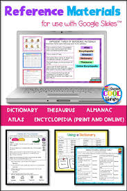 Review With Your Students How To Use Different Types Of Reference Materials With This Google Slides Re Library Reference Dictionary Skills Library Lesson Plans