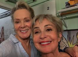 Designing Women" Jean Smart, 73, and Annie Potts, 72, backstage at Smart's  solo show, 'Call Me Izzy' last month.