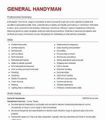 General Maintenance Handyman Resume Example Self Employed Paradise California