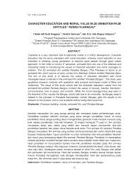 Moral adalah suatu bentuk ajaran yang diturunkan secara terus menerus sehingga perbuatan tersebut mecerminkan arti kebaikan dan keburukan dan menurut baron. Pdf Character Education And Moral Value In 2d Animation Film Entitled Pendeta Bangau