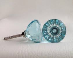 Shop our great collection of cabinet door and drawer pulls to match any décor and style. Antique Vintage Style Aqua Glass Cabinet Knobs Pulls 1 25 Inch Dwyer Home Collection