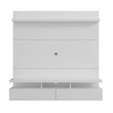 High gloss white modern tv stand for living room tv entertainment center with led light. Manhattan Comfort City 62 99 Floating Entertainment Center In White Gloss The Home Depot Canada