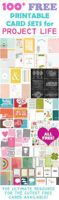 You can make both filler and journal cards with this process. 100 Free Printable Project Life Journaling Card Insert Sets Happiness Is Homemade