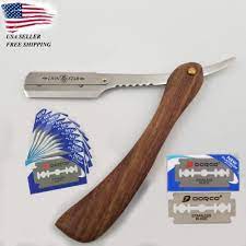 Rosewood Handle Straight Edge Barber Shaving Razor Folding Shave Knife 10 Blades Ebay In 2021 Shaving Razor Shaving Straight Razor