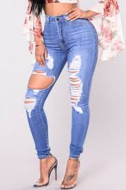 Womens Trendy Destroyed Ripped Hole Stretch Fit Light Blue Skinny Jeans Takeluckhome Com
