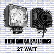 9 Ledli Off Road Sis Calisma Lambasi Kare 27w Sise Aksesuarlar Led