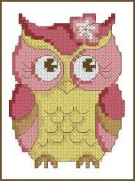Touch device users, explore by touch or with swipe gestures. Pink Owl Free Cross Stitch Pattern Chart Cross Stitch Owl Cross Stitch Animals Cross Stitch Bird