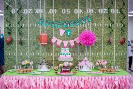 Touchdown Or Tutus Gender Reveal Party Ideas Photo 1 Of 21 Gender Reveal Party Decorations Football Gender Reveal Party Gender Reveal Decorations