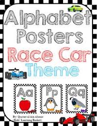 Race Car Themed Alphabet Poster Alphabet Poster Learning The Alphabet Alphabet Charts