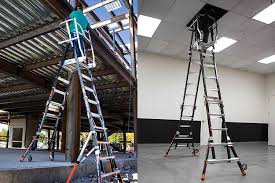 Rear mounted wheels for fast and easy manoeuvrability; Portable Ladder Safety Systems Cai Safety Systems Inc
