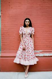 Strawberry Midi Dress In 2020 Midi Dress Strawberry Dress Dresses